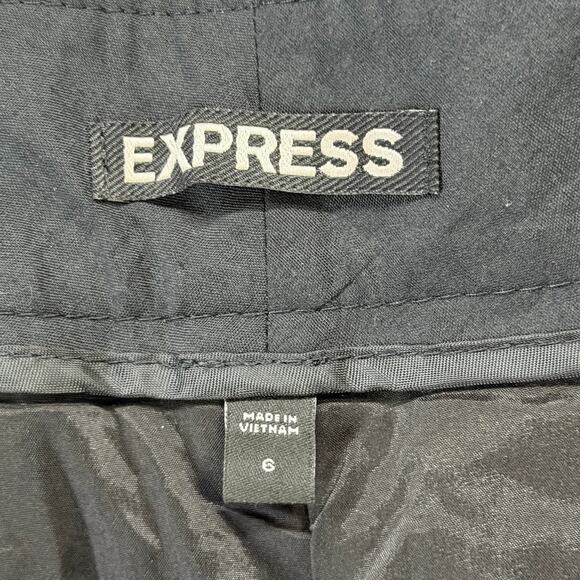 Express Metallic Tweed Shorts Womens 6 Black Gold Pockets Cuffed Lined Chic Y2K - Picture 10 of 13